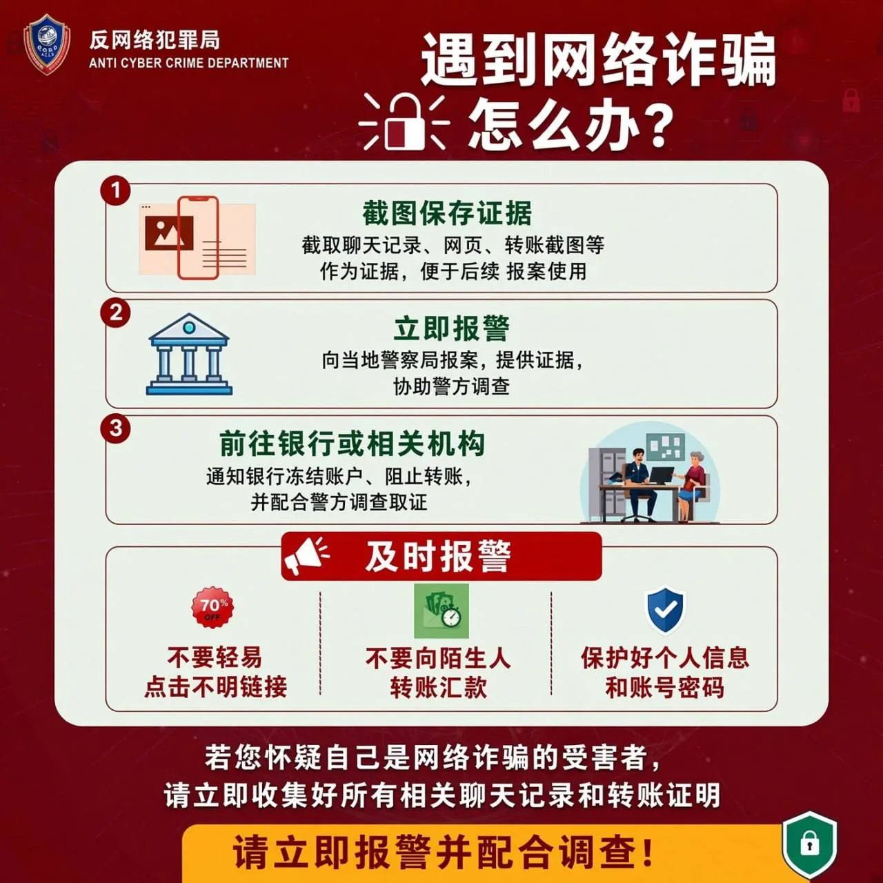 如果你成为网络诈骗受害者,该怎么办? 图片 2
